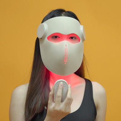 3D Красная и инфракрасная светотерапевтическая маска    660+850+1064nm + Синий 460nm LED, 288 огней, укрепление кожи и лечение прыщей, CE / RoHS / FCC